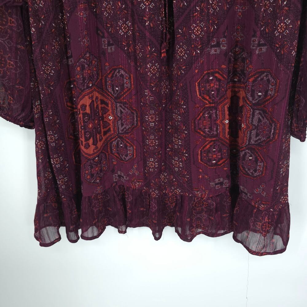 Frye and Co. Royal Plum Boho Long Sleeve Plus Size Dress Size XL NWT - Picture 7 of 14